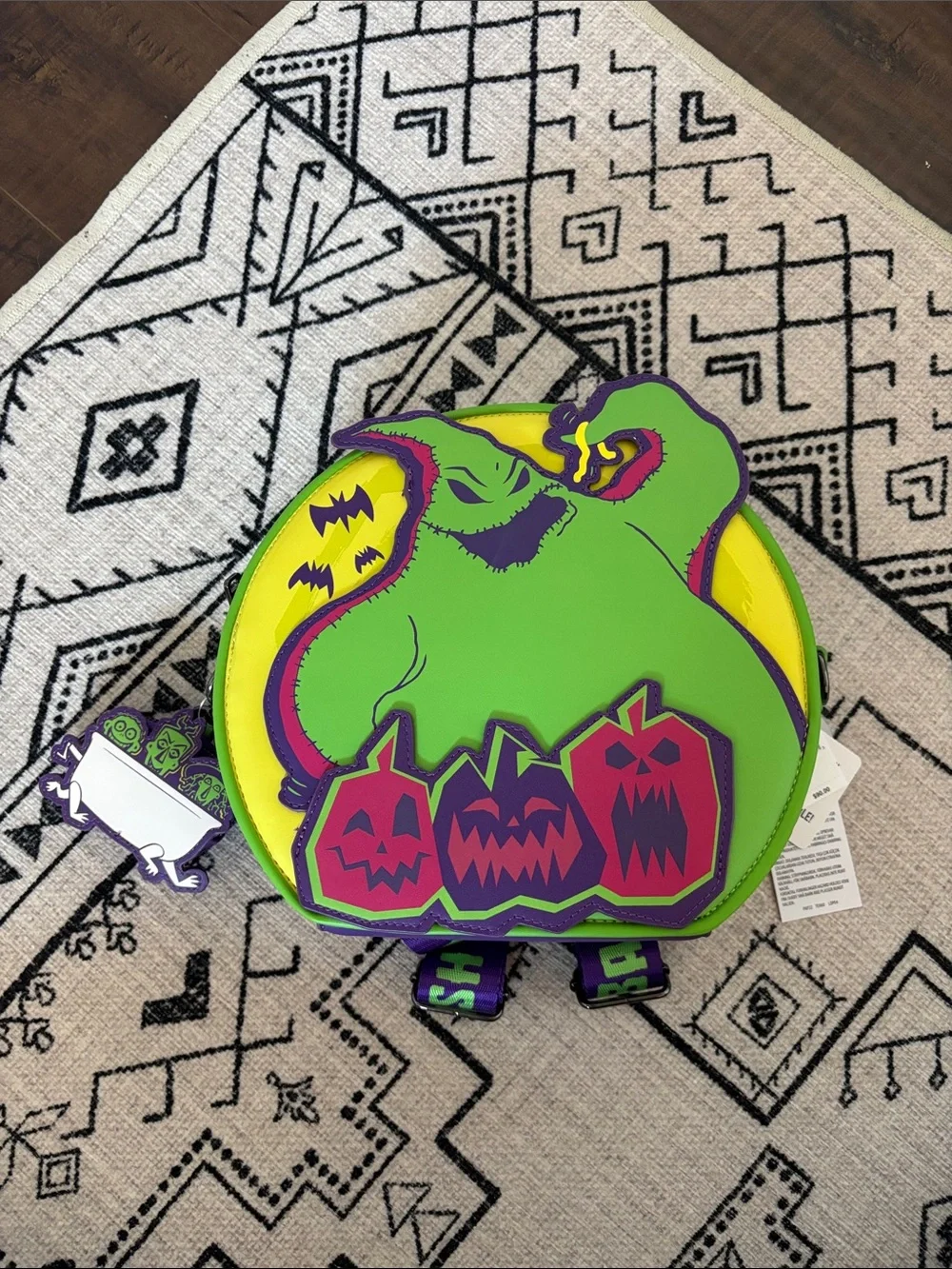 NWT 2025 Glow In The Dark Oogie Boogie Backpack Crossbody Bag & Matching Ears